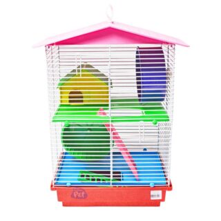 GAIOLA HAMSTER TETO PLÁSTICO COMPLETA 2 ANDARES