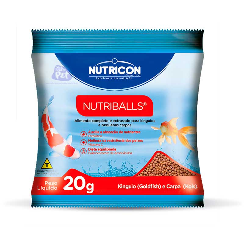 RAÇÃO NUTRIBALLS EXT. 20 GRAMAS (CARTELA C/ 10 UNIDADES)